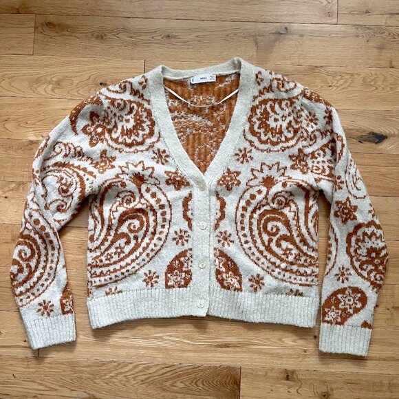 Mango Paisley Print Cardigan, - Picture 2 of 4
